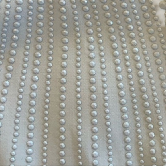 VTG Y2k CACHE Classic Ivory Beaded Bodycon Dress Corporate Chic Elegant White 2 - Picture 9 of 14